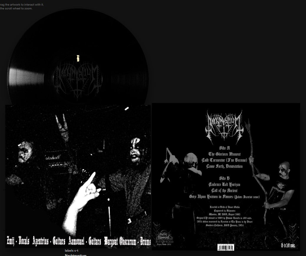 Nachtmystium (self-titled) MLP vinyl LP reissue 2026